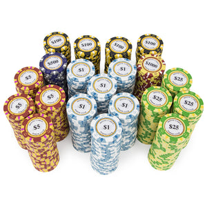 600 Monte Carlo Poker Chip Set with Aluminum Case