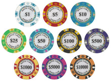 Load image into Gallery viewer, 1000 Monte Carlo Poker Chip Set with Rolling Aluminum Case