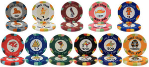 500 Nile Club Ceramic Poker Chip Set with Black Aluminum Case