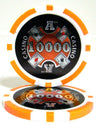 Orange $10,000 Ace Casino poker chip