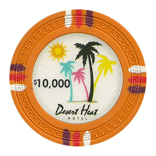 (25) $10000 Desert Heat Poker Chips