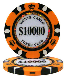 (25) $10000 Monte Carlo Poker Chips