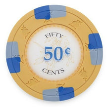Load image into Gallery viewer, (25) 50 Cent Poker Knights Poker Chips