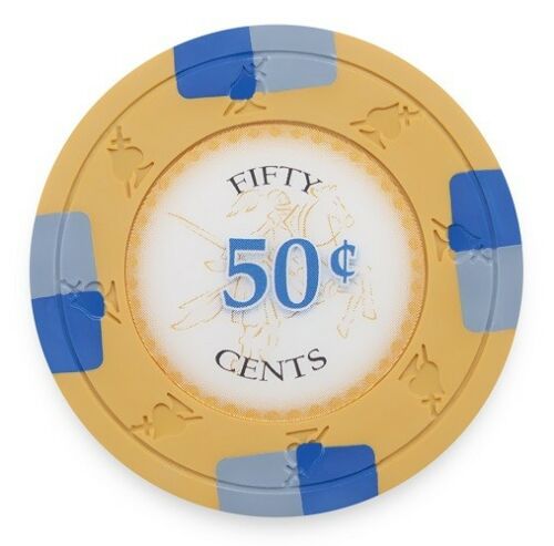 (25) 50 Cent Poker Knights Poker Chips