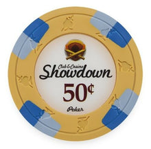 Load image into Gallery viewer, (25) 50 Cent Showdown Poker Chips