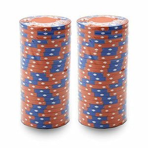 (25) Orange Ace King Suited Poker Chips