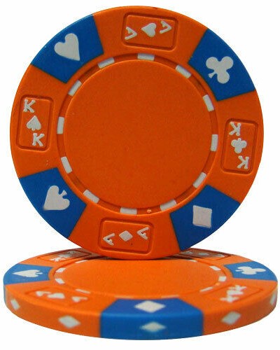 (25) Orange Ace King Suited Poker Chips