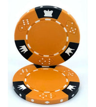 Load image into Gallery viewer, (25) Orange Crown &amp; Dice Poker Chips