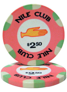 (25) $2.50 Nile Club Poker Chips