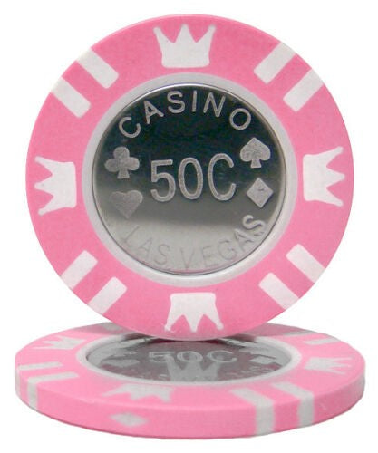 (25) 50¢ Cent Coin Inlay Poker Chips