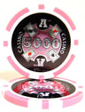 Pink $5,000 Ace Casino poker chip