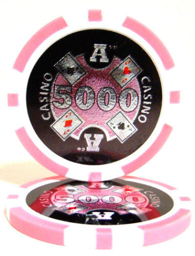 (25) $5000 Ace Casino Poker Chips