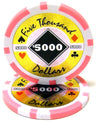 Pink $5,000 Black Diamond poker chip