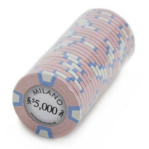 (25) $5000 Milano Poker Chips