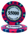 Pink $5,000 Monte Carlo poker chip
