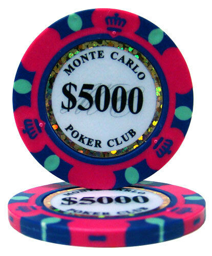 (25) $5000 Monte Carlo Poker Chips