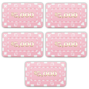 (5) $5000 Poker Plaques