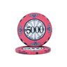 Pink $5,000 Scroll poker chip