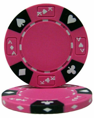 (25) Pink Ace King Suited Poker Chips