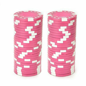 (25) Pink Diamond Suited Poker Chips