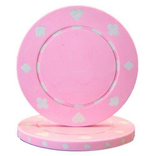 (25) Pink Suited Poker Chips