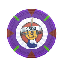 Load image into Gallery viewer, (25) $500 Rock &amp; Roll Poker Chips