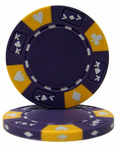 (25) Purple Ace King Suited Poker Chips