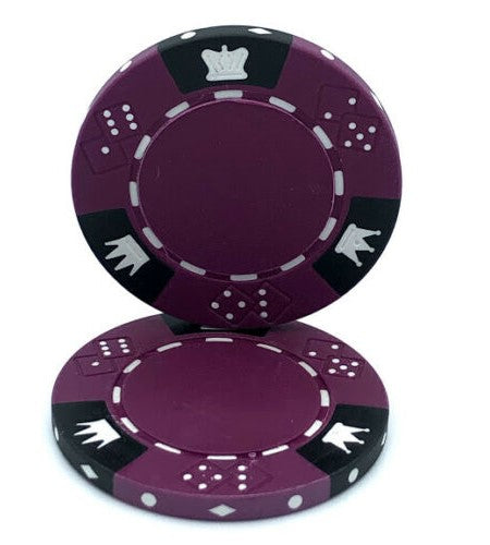 (25) Purple Crown & Dice Poker Chips