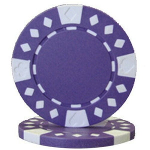 (25) Purple Diamond Suited Poker Chips