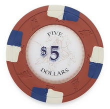 Load image into Gallery viewer, (25) $5 Poker Knights Poker Chips