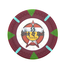 Load image into Gallery viewer, (25) $5 Rock &amp; Roll Poker Chips
