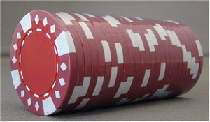 (25) Red Diamond Suited Poker Chips