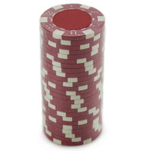 Load image into Gallery viewer, (25) Red Striped Dice Poker Chips