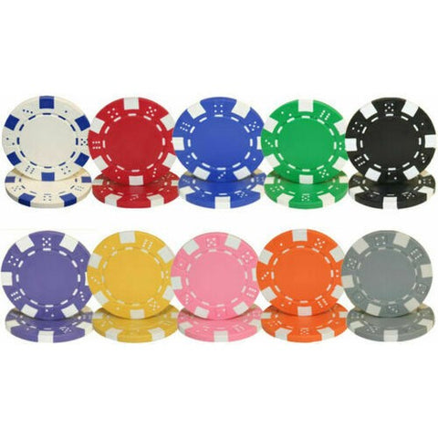 Striped Dice 11.5g blank clay composite poker chips