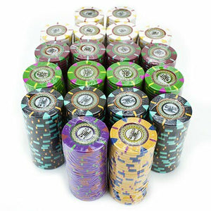 500 The Mint Poker Chip Set with Black Aluminum Case