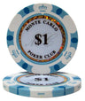 White $1 Monte Carlo poker chip