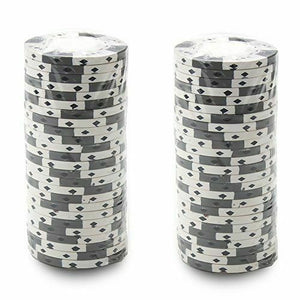(25) White Ace King Suited Poker Chips
