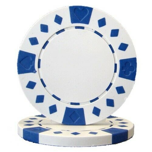 (25) White Diamond Suited Poker Chips