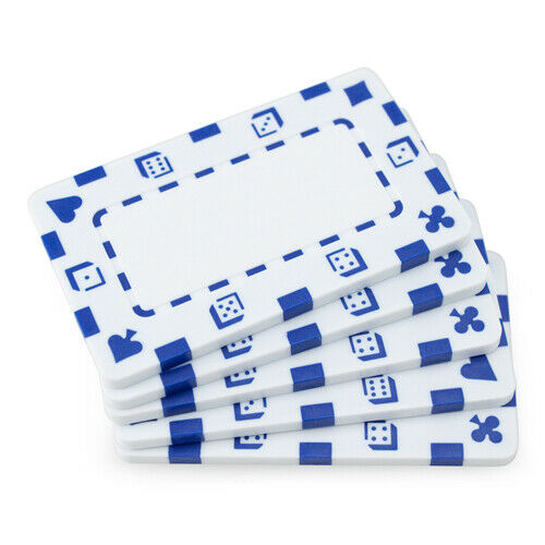 (5) White Poker Plaques