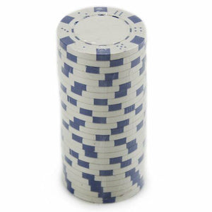 (25) White Striped Dice Poker Chips