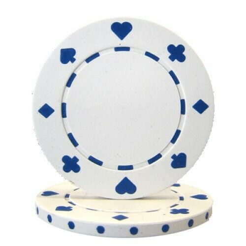 (25) White Suited Poker Chips