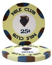 Load image into Gallery viewer, (25) 25 Cent Nile Club Poker Chips