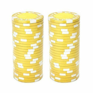 (25) Yellow Diamond Suited Poker Chips