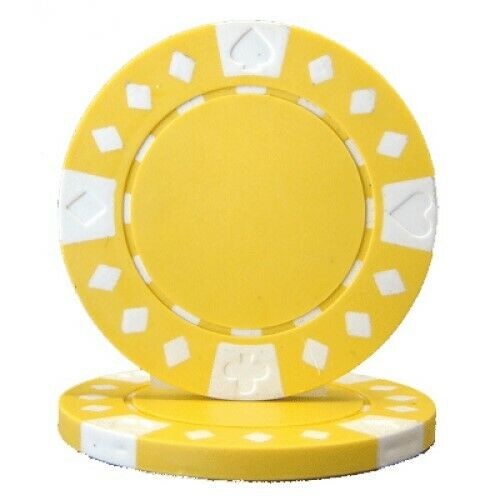 (25) Yellow Diamond Suited Poker Chips