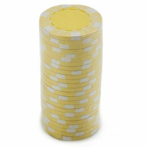 (25) Yellow Striped Dice Poker Chips